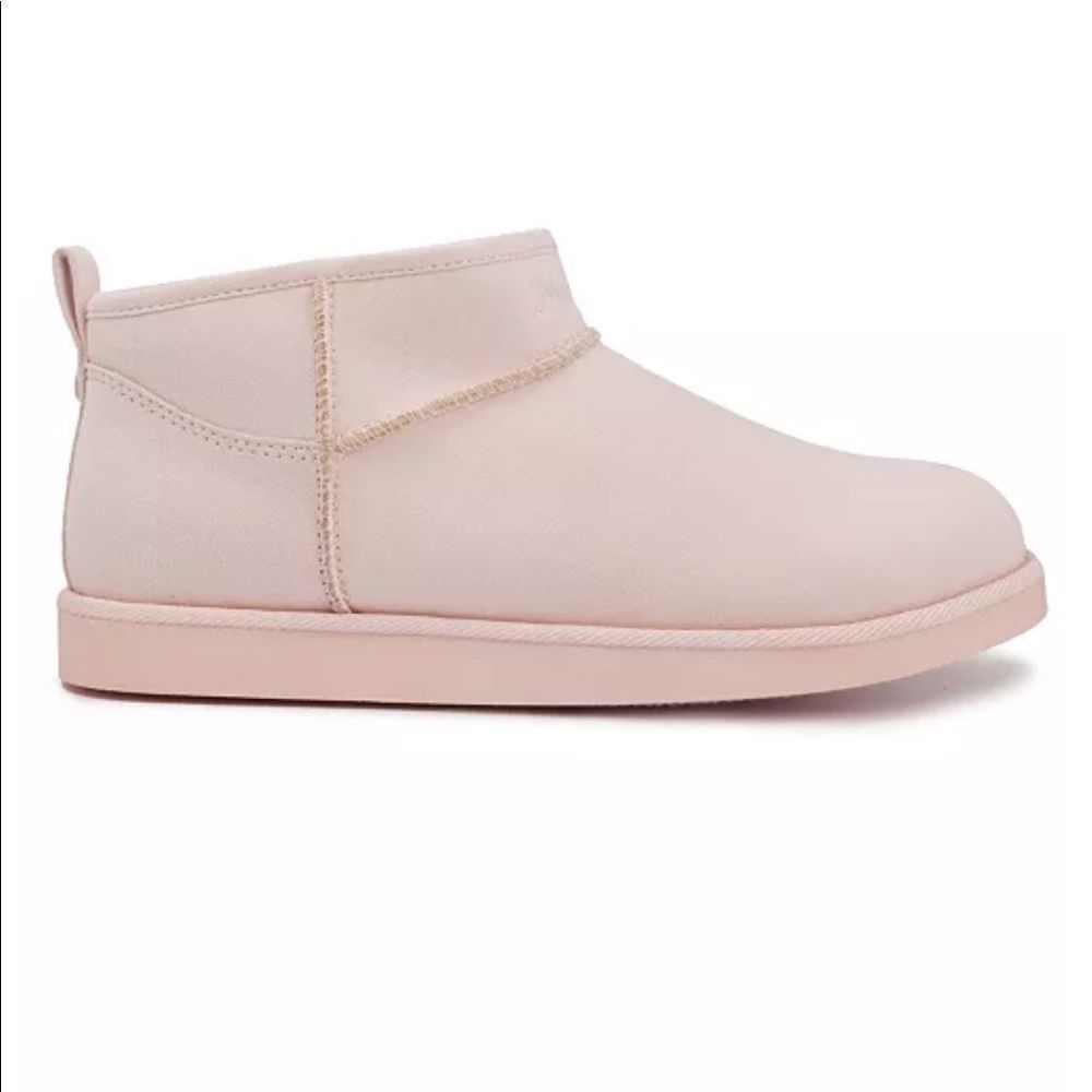 NEW Juicy Couture Pink Ankle Booties Cozy Slip-On Style